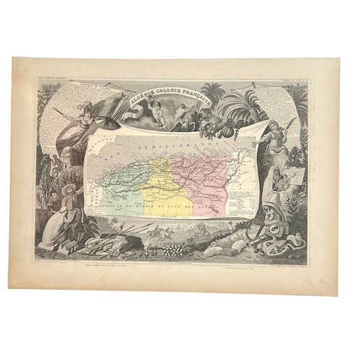 Mappa colorata mano - mappa, c.1860