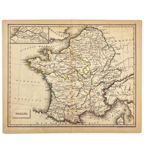 1830 circa mappa colorata - mappa,