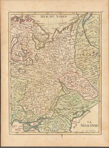 1767 moscovie mappa antica - la,