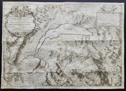 Antica mappa 1730 - 1730, lago