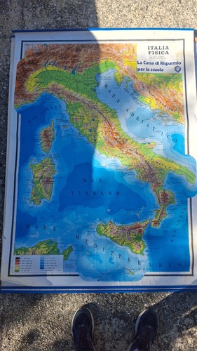 Cartina murale italia fisica - italia,