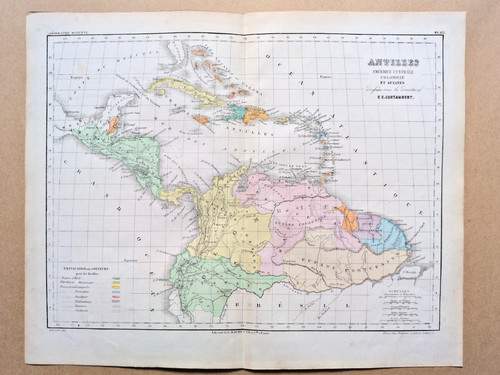 1852 antica mappa - mappa, in