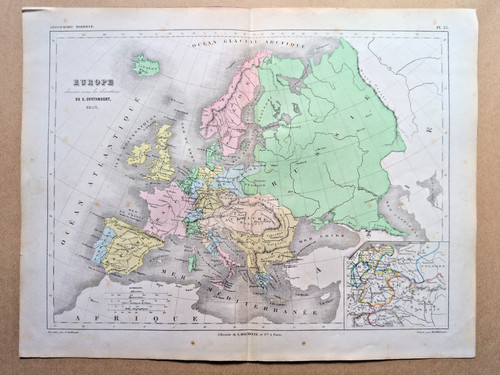 Antica mappa dell - 'europa, in