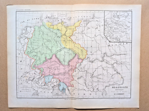 Antica mappa della germania - antica,