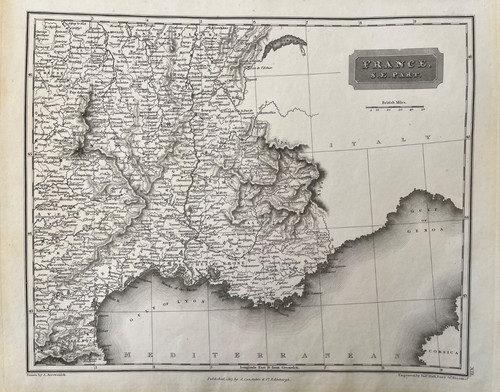 Mappa antica 1817 francia - antica, 1817;