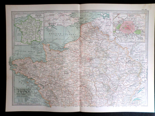Mappa edoardiana della francia - mappa,