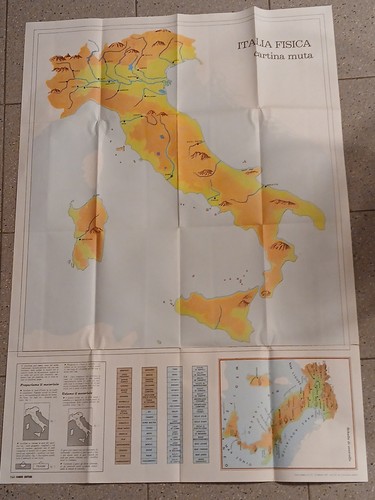Carta geografica italia fisica - geografica,