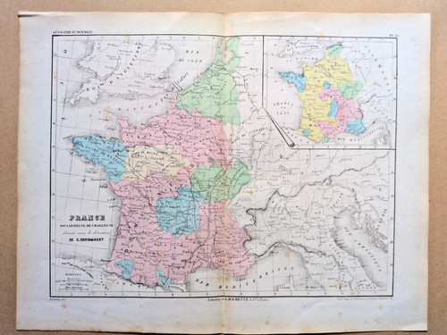 1852 antica mappa - antica, in