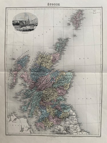 Mappa antica 1892 ecosse - antica, 1892: