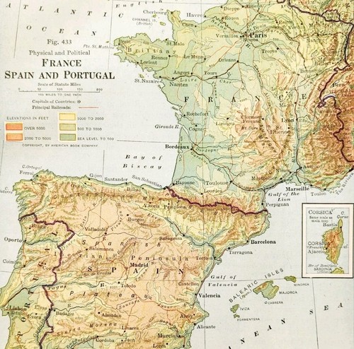 1920 mappa europa francia - europa,