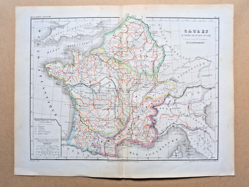 1852 antica mappa lingua - mappa,