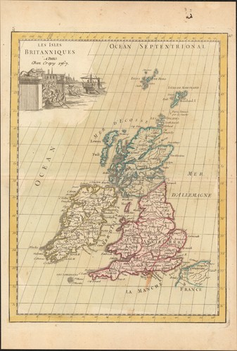 1767 isole britanniche mappa - britanniche,