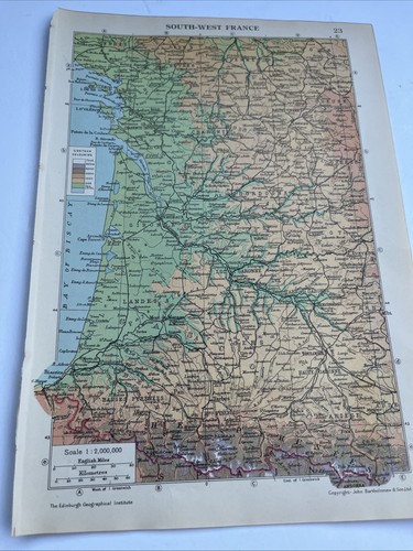 1950 mappa della francia - mappa,