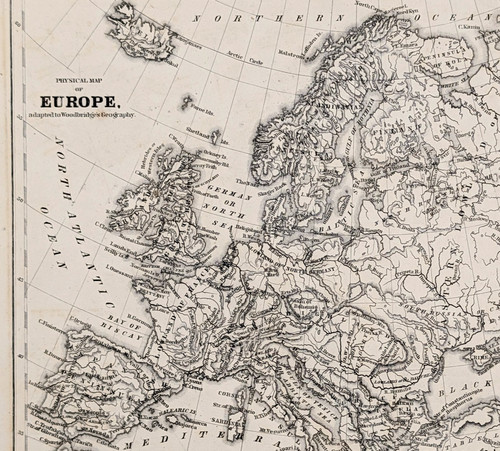 1843 mappa europa - mappa, originale