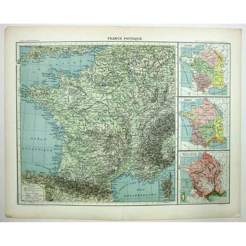 Francia mappa fisica - francia, (fisica)