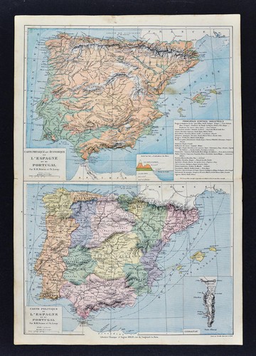 Mappa drioux 1885 - mappa, spagna