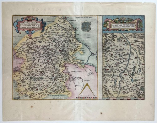 1573 mappa colorata a mano - colorata,
