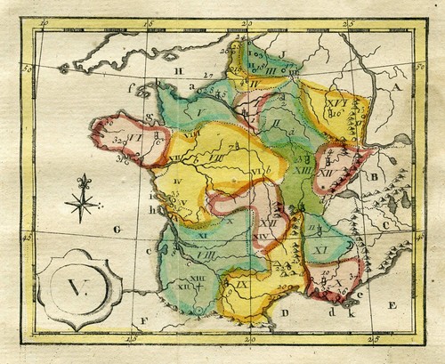 Antica mappa francia - antica,