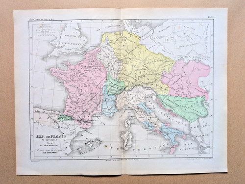 1852 antica mappa - antica, lingua