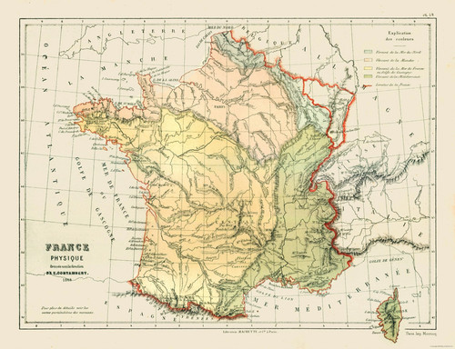 Mappa storica francia fisica - storica,