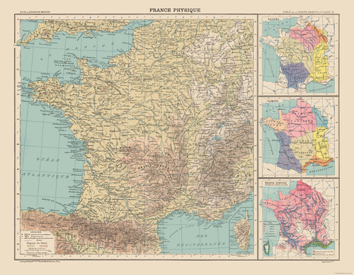 Mappa storica francia fisica - -,