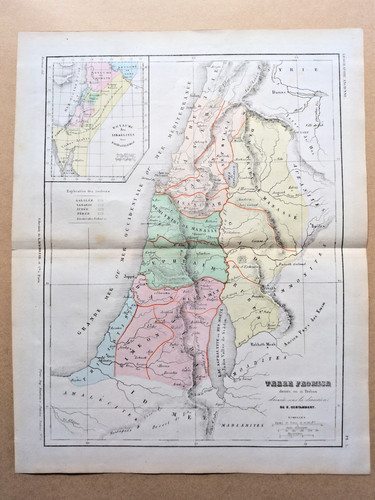 1852 antica mappa - antica, in