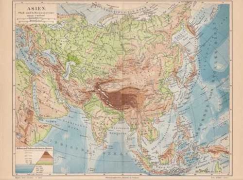 Asia flüsse gebirge fisica - asia,